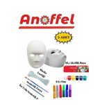 Anoffel 5 Adet Karton Maske , 6 Renk Akrilik Boya Bağlama LastiğiSentetik Fırça, İnce Uçlu Fırça 6Lı Sim