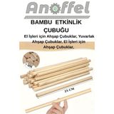 Anoffel Ahşap Bambu Çubuk Çöp Şiş Hobi Ve Etkinlik Malzemesi , Macun Çubuğu 7 MM 25 CM 19 (ADET)