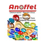 Anoffel Dekoratif Renkli Düz Cam Taşlar 40 lı 1 Paket El Sanatları Vazo Dolgusu Akvaryum Süsü Değerli Taş