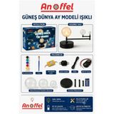 Anoffel Işıklı Güneş Dünya Ay Modeli 1 Paket Led Işıklı Gezegen Maketi Boya Fırça Eğitici Maket Deney Seti P