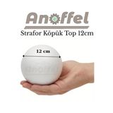 Anoffel Strafor Köpük Top 12 cm 1 Adet Köpük Top Küre Toplar Yuvarlak Strafor Köpük Top Okul Deney Hobi Sana