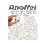 Anoffel Strafor Köpük Top 3 cm 10 Adet Köpük Top Küre Toplar Yuvarlak Strafor Köpük Top Okul Deney Hobi Sana