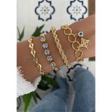 Anonim MagicStone Turquoise Stone Dörtlü Kombin Bileklik