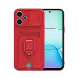 Anonim Newface Xiaomi Redmi 13 4G Kılıf Zuma Kartvizitli Yüzüklü Silikon - Kırmızı