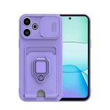 Anonim Newface Xiaomi Redmi 13 4G Kılıf Zuma Kartvizitli Yüzüklü Silikon - Lila