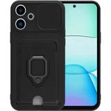 Anonim Newface Xiaomi Redmi 13 4G Kılıf Zuma Kartvizitli Yüzüklü Silikon - Siyah