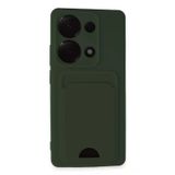 Anonim Newface Xiaomi Redmi Note 13 Pro 4G Kılıf Kelvin Kartvizitli Silikon - Koyu Yeşil