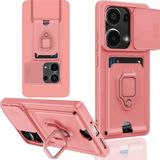 Anonim Newface Xiaomi Redmi Note 13 Pro 4G Kılıf Zuma Kartvizitli Yüzüklü Silikon - Pembe