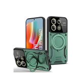 Anonim Newface Xiaomi Redmi Note 13 Pro 5G Kılıf Joy Lens Standlı Kapak - Koyu Yeşil