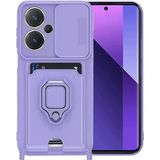 Anonim Newface Xiaomi Redmi Note 13 Pro Plus Kılıf Zuma Kartvizitli Yüzüklü Silikon - Lila