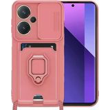 Anonim Newface Xiaomi Redmi Note 13 Pro Plus Kılıf Zuma Kartvizitli Yüzüklü Silikon - Pembe