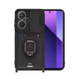 Anonim Newface Xiaomi Redmi Note 13 Pro Plus Kılıf Zuma Kartvizitli Yüzüklü Silikon - Siyah