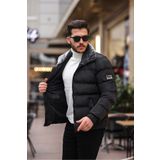 anonim SU RÜZGAR SOĞUK GEÇİRMEZ PELUŞ KÜRKLÜ DİK YAKA ERKEK ŞİŞME MONT