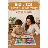 Anonim Yayıncılık İngilizce Günler ve Hava Durumu Tablosu | Okul Öncesi Cırt Cırtlı Eğitici Aktivite Panosu