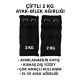 Anorsel 2 Kg × 2 Adet Toplam 4 Kg El Ayak Bilek Kas Güçlendiriçi Ağırlık Seti Kum Ağırlık Torbası