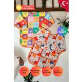 Anp Moda Tasarım Graffe Ve Kare Ayılar Desenli 2'Li Paket Sıvı Geçirmez Unisex Aktivite Ve Mama Önlüğü 6-24 Ay