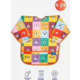 Anp Moda Tasarım Renkli Karakter Uzun Kol Sıvı Gecirmez Aktivite-Mama Önlüğü 6-24 Ay