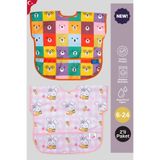 ANP MODA TASARIM Sıvı Geçirmez Kolsuz 6-24 Ay 2'li Aktivite ve Mama Önlüğü ( COLOUR-CARROT)