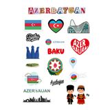 ANSHA CRAFTS Azerbaycan Sticker Seti Bullet Journal - Ajanda - Planner - Defter- Laptop- Tablet Sticker Seti