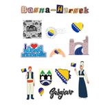 ANSHA CRAFTS Bosna-Hersek Sticker Seti Bullet Journal - Ajanda - Planner - Defter- Laptop- Tablet Sticker Seti
