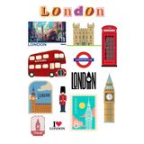 ANSHA CRAFTS London Sticker Seti Bullet Journal - Ajanda - Planner - Defter- Laptop-Tablet ve Telefon için