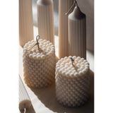 Ant & Bee 2 Adet Bubble Silindir Mum Krem Pudra Kokulu Pearl Candle Soya Wax Vegan Mum