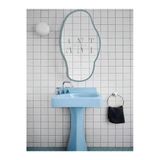 Ant Home Asimetrik 75X40 Cm Konsol Aynası, Dresuar Aynası, Tuvalet Aynası, Holl Aynası, Banyo Aynası Mavi