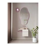 Ant Home Asimetrik 75X40 Cm Konsol Aynası, Dresuar Aynası, Tuvalet Aynası, Holl Aynası, Banyo Aynası Pembe