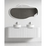 Ant Home Asimetrik Ayna, Çerçeveli Ayna, Duvar Aynası, Konsol Aynası, Banyo Aynası, Çerçeveli Ayna - Beyaz - 90X50