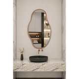 Ant Home Asimetrik Ayna, Çerçeveli Ayna, Duvar Aynası, Konsol Aynası, Banyo Aynası, Çerçeveli Ayna - Bronz - 75X40