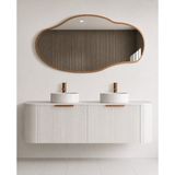 Ant Home Asimetrik Ayna, Çerçeveli Ayna, Duvar Aynası, Konsol Aynası, Banyo Aynası, Çerçeveli Ayna - Bronz - 90X50