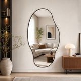 Ant Home Asimetrik Ayna, Çerçeveli Ayna, Duvar Aynası, Konsol Aynası, Banyo Aynası, Çerçeveli Ayna - Siyah - 150X80