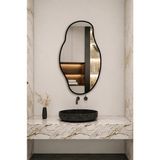 Ant Home Asimetrik Ayna, Çerçeveli Ayna, Duvar Aynası, Konsol Aynası, Banyo Aynası, Çerçeveli Ayna - Siyah - 50X30