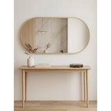 Ant Home Dekoratif Ayna, Elips Çerçeveli Ayna, Konsol Aynası, Duvar Aynası, Elips Ayna - Altın - 90X50