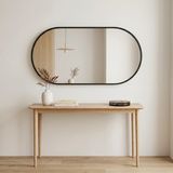 Ant Home Dekoratif Ayna, Elips Çerçeveli Ayna, Konsol Aynası, Duvar Aynası, Elips Ayna - Siyah - 80X40