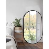 Ant Home Model Alfa Dekoratif Ayna Duvar Aynası Konsol Aynası Banyo Aynası Holl Aynası Mdf Elips Ayna - Siyah