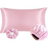 Ant Home Teks Ultra Lüks 5'li Ipeksi Saten Yastık Kılıfı+Çift Yönlü Saten Bone+Saten Toka Seti - 50 X 70