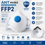 Ant Maske Ffp2 Ventilli Partikül Maskesi | Toz, Polen ve Ince Partiküllere Karşı Koruyucu Maske | Tekli - 3 Adet