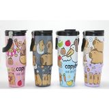 Antakya Yöresi Capybara Desenli Isı Muhafazalı Pipetli Dev Çelik Termos (Tumbler)