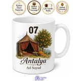 Antalya Plakalı Yörük Çadırı ve Portakal Ağacı Yazlık Kupa Bardak Hediye