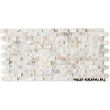 ANTALYA TAŞ MARKET Violet Patlatma Gerçek Simli Doğal Taş 30X30 cm Fileli – 1 Paket 6 Adet (0,53 M² Kaplama) - 30 x 30 cm
