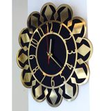 Antasya Tasarım Gold Papatya Duvar Saati – 40 cm MDF Pleksi Dekoratif Saat