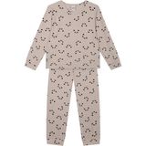 Antebies Bej Panda Desenli Bambu Kumaş Beli Lastikli Uzun Kollu Erkek Çocuk Pijama Takımı - Krem - 7 - 8 Yaş