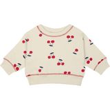 Antebies Kiraz Desenli Uzun Kollu Kız Bebek Sweatshirt - Krem - 0 - 3 Ay