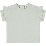 Antebies Mint Jakar Desenli Kız Bebek Fırfırlı T-Shirt - Yeşil