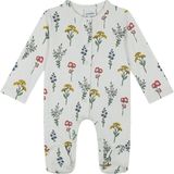 Antebies Organik Bej Çıtçıtlı Uzun Kollu Kız Bebek Patikli Tulum - Krem - 3 - 6 Ay