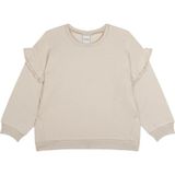 Antebies Organik Bej Dandel Detaylı Uzun Kollu Manşetli Kız Çocuk Sweatshirt - Krem - 7 - 8 Yaş