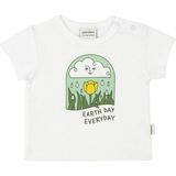 Antebies Organik Beyaz Earth Day Baskılı Kısa Kollu Kız Erkek Bebek Tshirt - 6 - 9 Ay