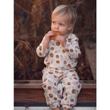 Antebies Organik Beyaz Erkek Bebek Body Eşofman Takımı - 3 - 6 Ay - Kahverengi