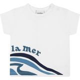 Antebies Organik Beyaz La mer Baskılı Kısa Kollu Erkek Bebek Tshirt - 9 - 12 Ay